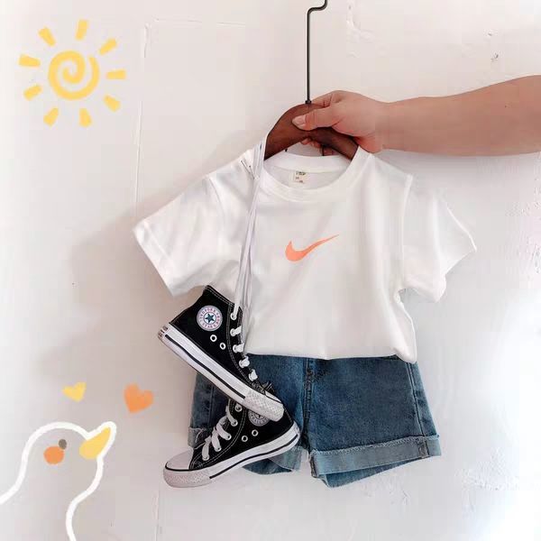 Áo thun ngắn tay bằng cotton mỏng thời trang mùa hè cho bé