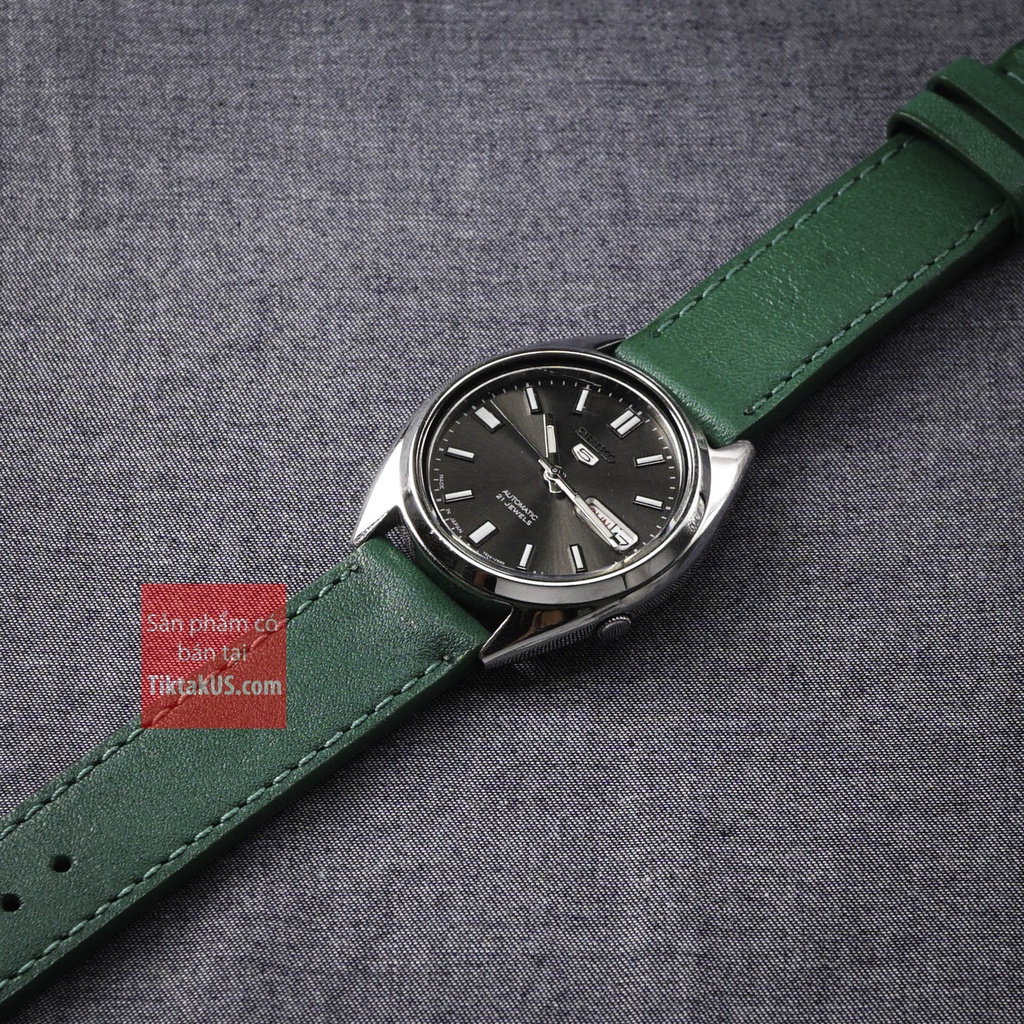 Dây đồng hồ nam da bò thật 100% khóa vàng hồng, Size từ 18mm đến 24mm