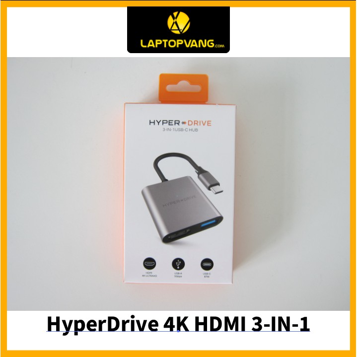 Hub chuyển type C Hyperdrive – 4K HDMI 3-IN-1