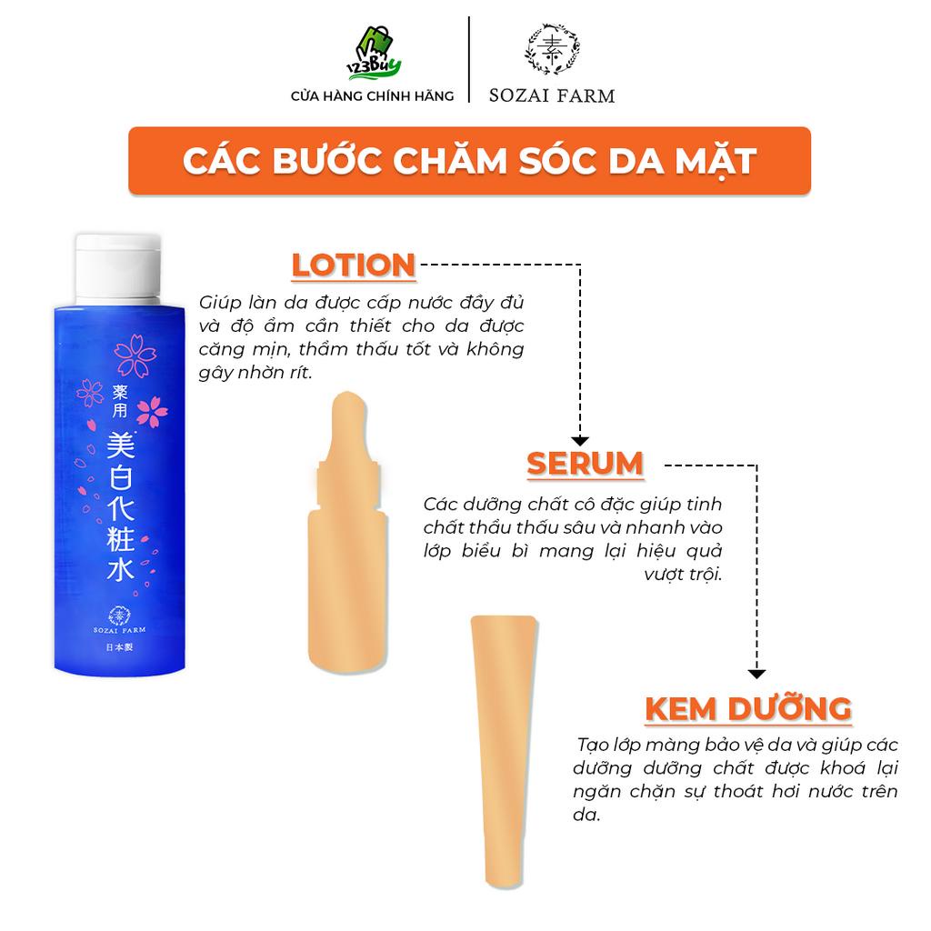 Sữa dưỡng sáng da cấp ẩm hiệu quả Nhật Bản Sozai Farm Whitening Lotion – Dạng Lotion - 120ml