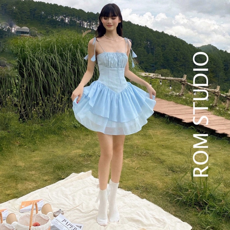 Đầm xoè dây 2 tầng uri dress