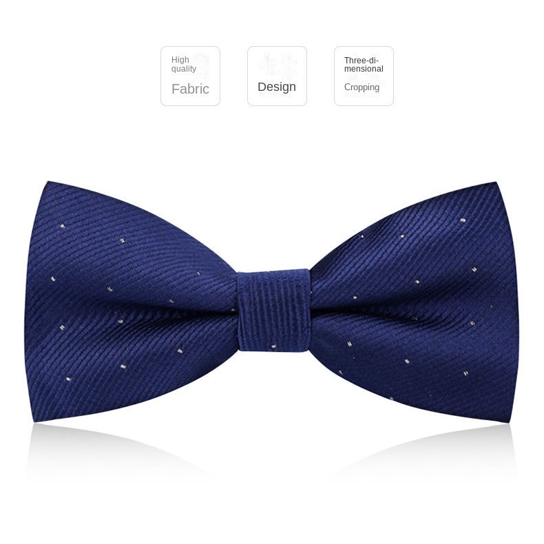 Cà Vạt Nơ Họa Tiết Chấm Bi Phong Cách Anh Quốc Cho Chú Rể