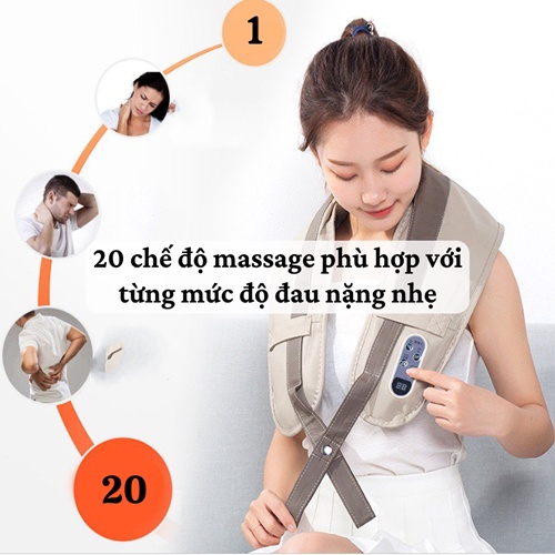 [CAO CẤP] Đai Massage ️ Máy đấm lưng xoa bóp rung nóng matxa cổ vai gáy xóa tan đau mỏi quà tặng sức khỏe ý nghĩa