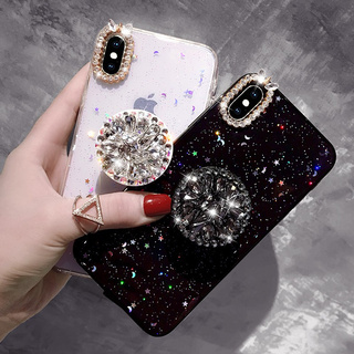 Ốp điện thoại đính đá có giá đỡ ngăn bật cho Iphone 6/6s/7/8 plus X/Xs/Xr/Xs Max
