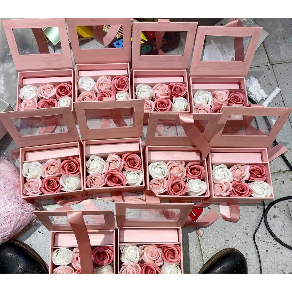 Hộp quà tặng hộp son mặt kính kt14x14cm | BigBuy360 - bigbuy360.vn