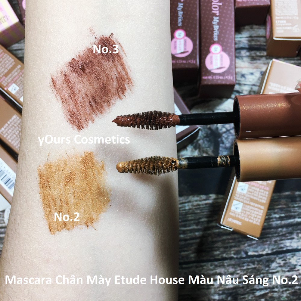 [Auth Hàn] Mascara Chân Mày Etude House Color My Brow Nâu Tự Nhiên 02 Light Brown Mascara Chân Mày Etude House Nâu Sáng