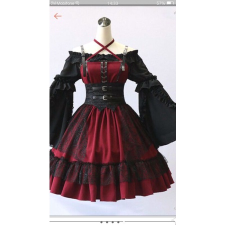 Đầm Cosplay  đen đỏ 3 trong 1