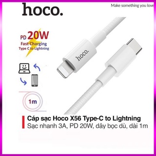 Cáp sạc nhanh iphone 12,12pro max, pd 20w hoco x56 type-c to lightning, truyền dữ liệu và sạc nhanh 3a