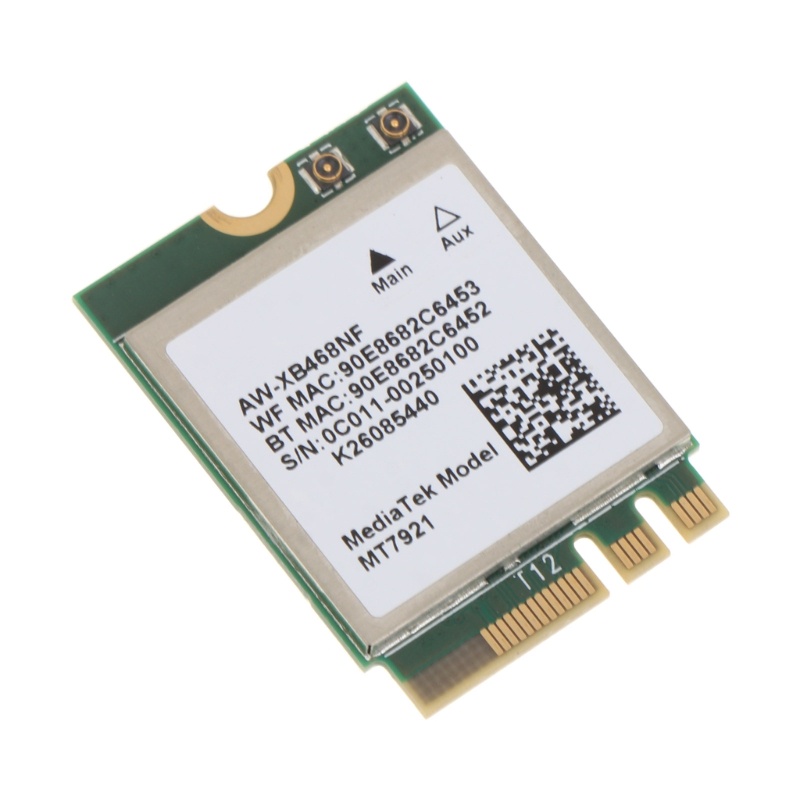 Thẻ WiFi 6 Ngăn MT7921K NGFF Cho M.2 2.4 / 5G 802.11ac BT 5.2 Ada