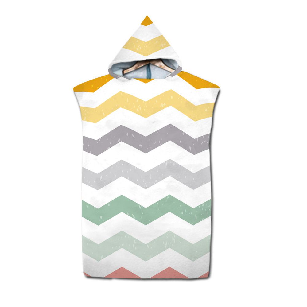 Microfiber Stripe Kids Bath Towel with Cloak Adult Beach Changing Robe Poncho Surf Quick Dry Hooded Bathrobe Swimming Pool Parts