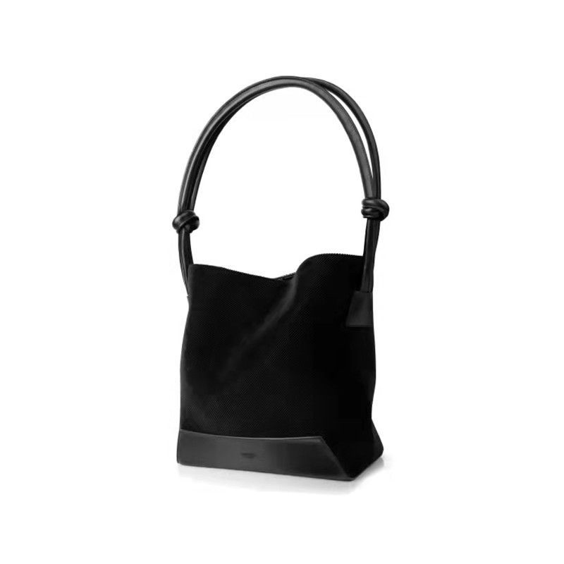 Túi Tote Đeo Chéo Vải Nhung Kẻ Cỡ Lớn Thời Trang Cho Nữ