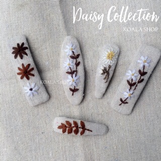 KẸP TÓC HOA CÚC THÊU TAY HANDMADE
