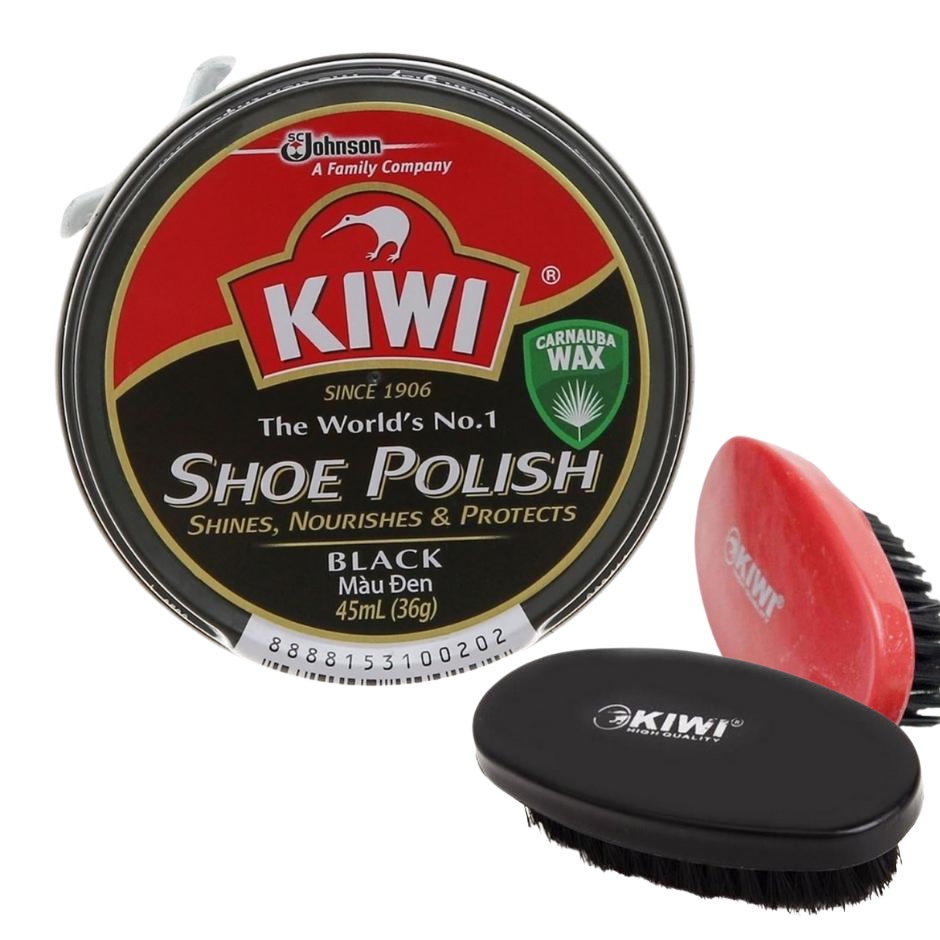 Xi sáp đành giày màu đen hãng KIWI