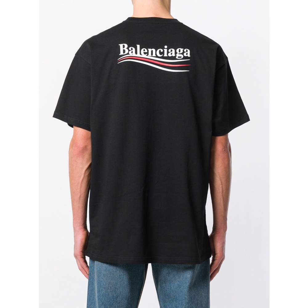 Áo Thun Balenc*iaga Wave Logo Printed bản cao cấp chuẩn 1:1, Áo Tee Balenc*iaga in chữ chất liệu cotton form oversize