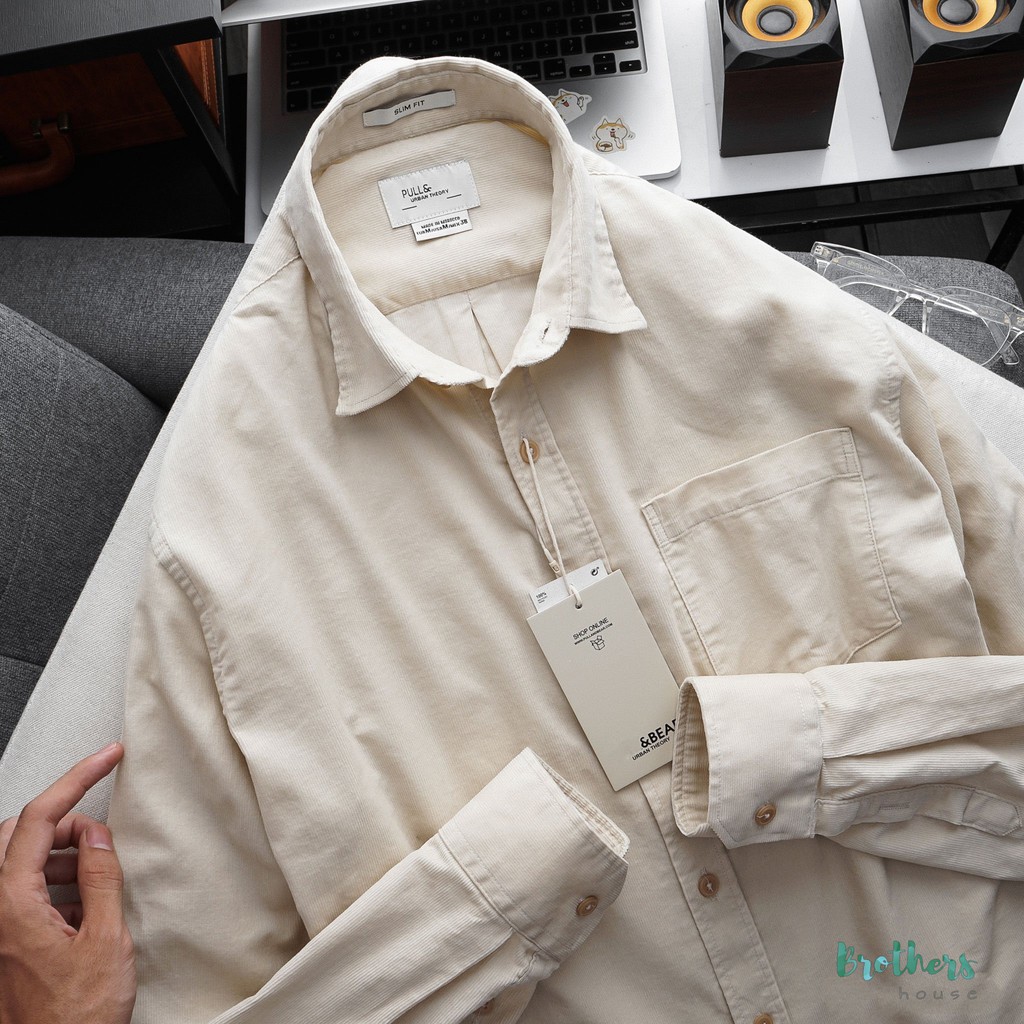 Áo sơ mi nhung P&B, chất nhung cực mịn xịn sò