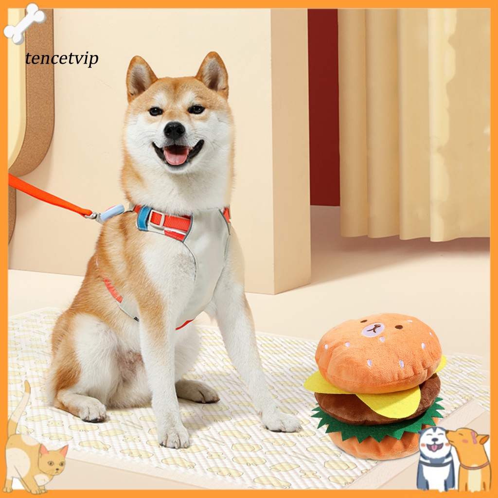 Đồ Chơi Hình Bánh Hamburger Phát Ra Âm Thanh Vui Nhộn Cho Thú Cưng