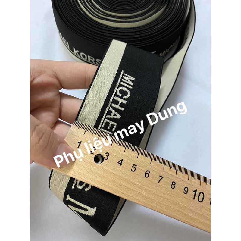 Thun lưng váy quần kiểu màu đen be bảng 5cm