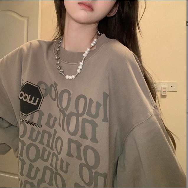 Áo nữ len unisex không mũ trùm đầu hàn quốc