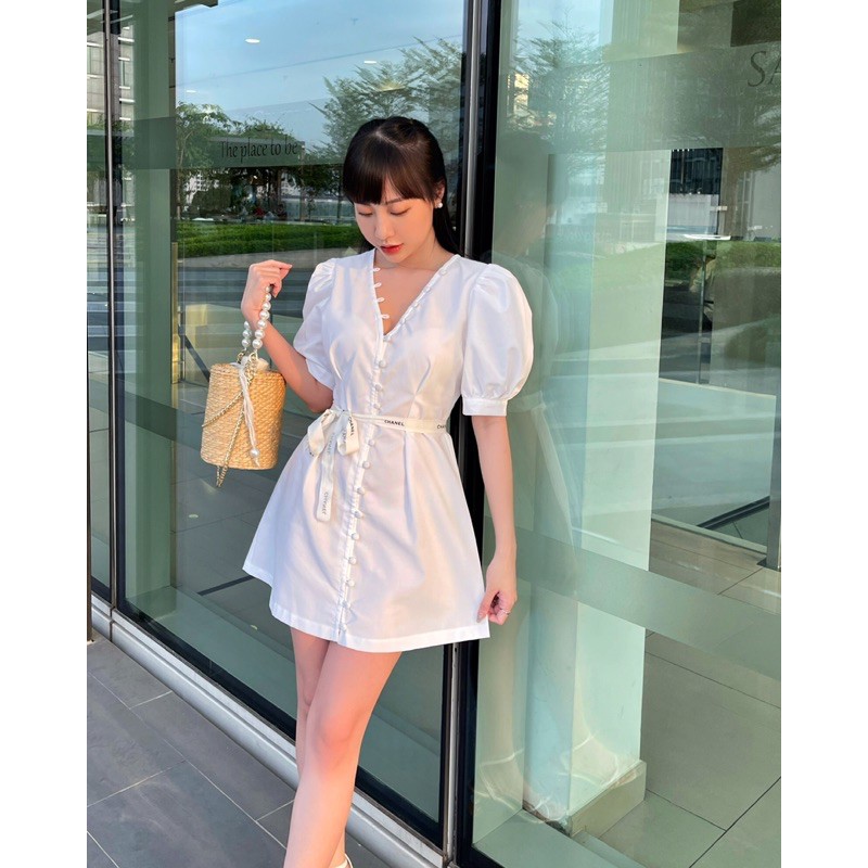 ĐẦM NÚT COLIN CESAR (MÀU TRẮNG)