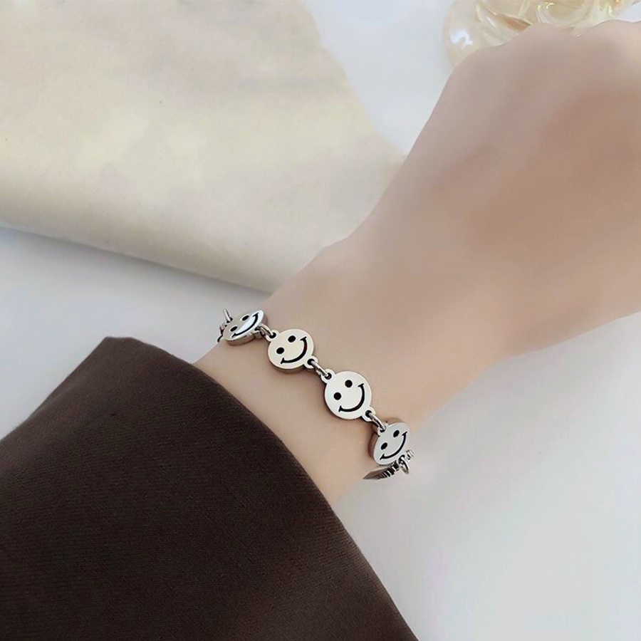 Vòng Tay Lucky Smile Chain Bracelet Fashion Unique Silver Link Party Bracelets for Women Female Jewelry Accessories | BigBuy360 - bigbuy360.vn