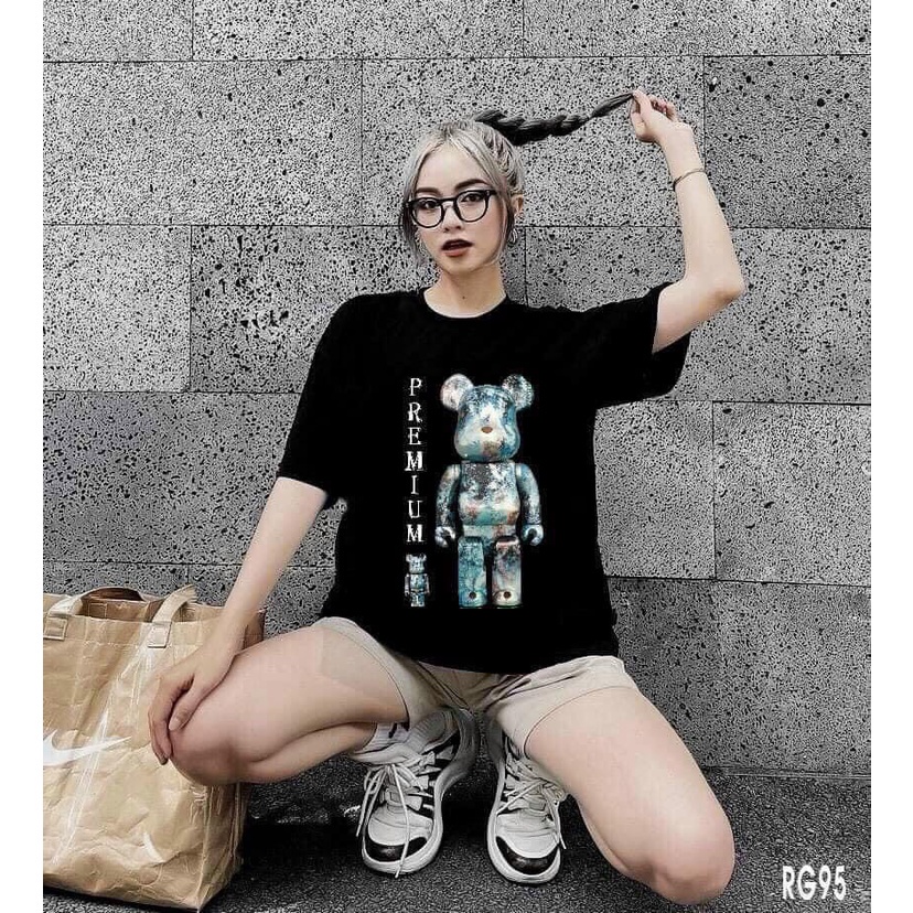 Áo Thun Nam Nữ In Hình Gấu Bearbrick Xanh Chất Liệu 100% Cotton Co Dãn 4C - AC149