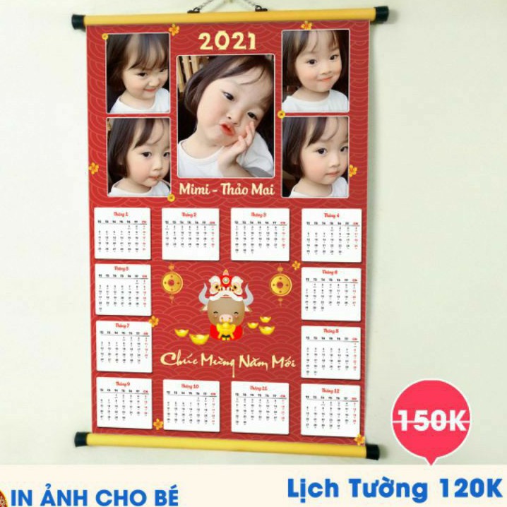 Lịch treo tường size 40x60 cm