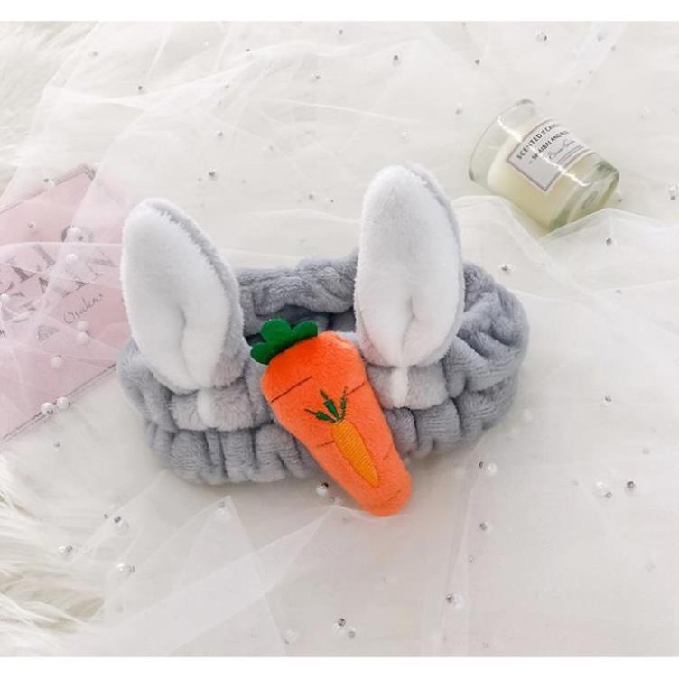 Băng Đô Cà Rốt Tai Thỏ 3D Vải Nhung Xinh Xắn P0098