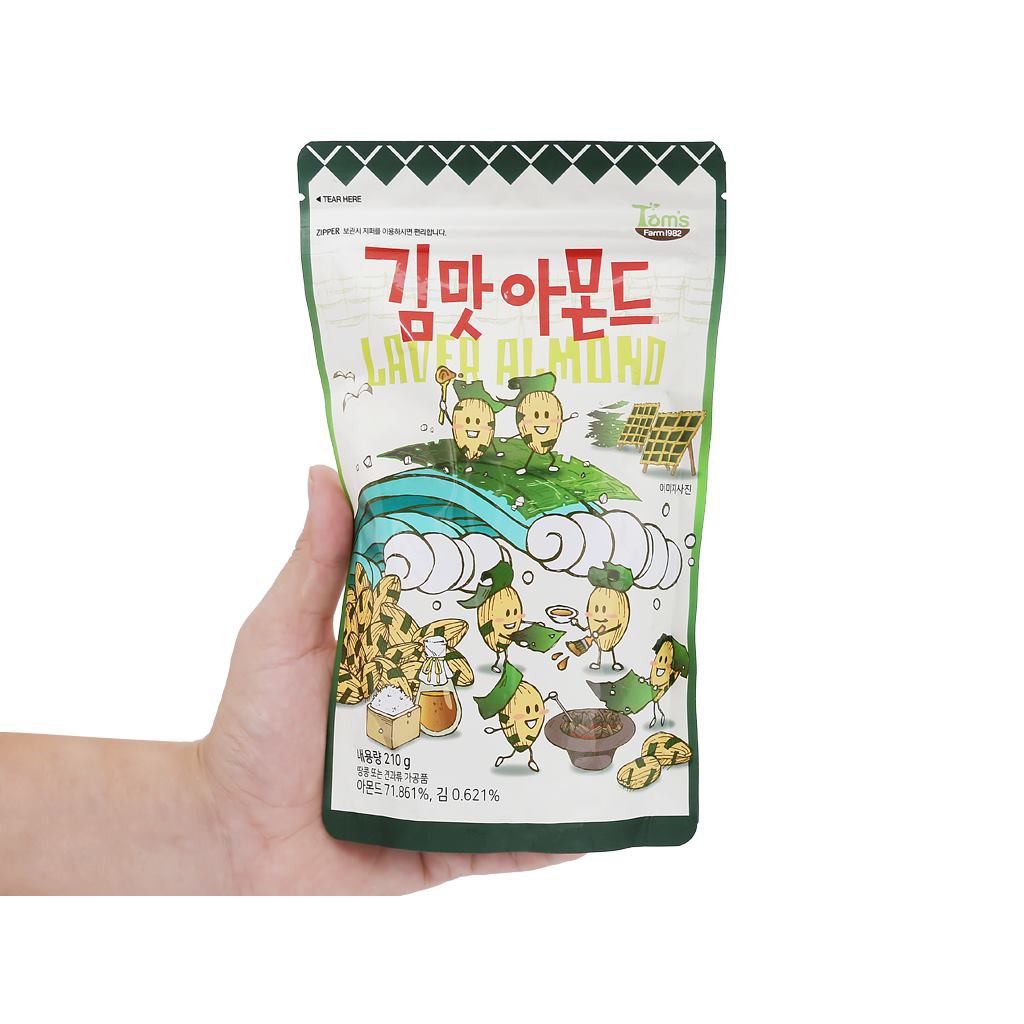 Hạnh nhân tẩm nhiều vị Tom's Farm 210gr