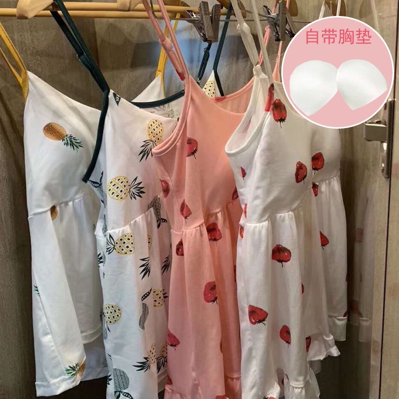 Bộ Đồ Ngủ Có Mút Ngực In Họa Tiết Thời Trang Dành Cho Nữ