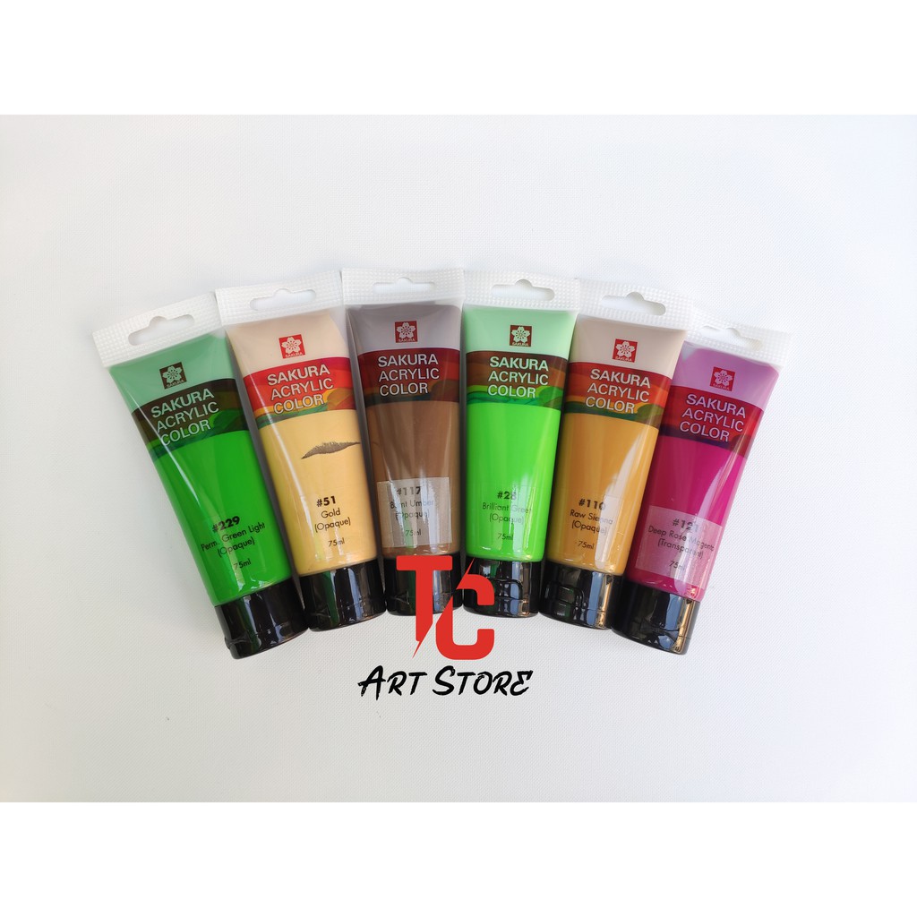 [TC Art Store] Màu Acrylic Sakura Tuýp 75ml (bảng màu 1)