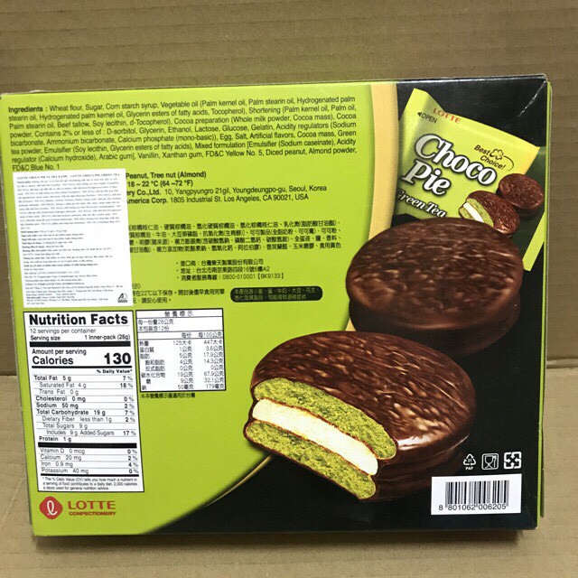 Thanh Hóa - Bánh ChocoPie Lotte Green Tea Trà Xanh Hộp 12 cái 336g