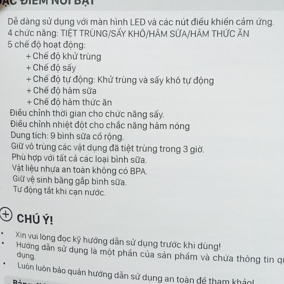 &lt; Tặng 3 bình trữ sữa Unimom 200k&gt;Máy tiệt trùng và sấy khô cho 9 Bình Cổ Rộng Fatz Fb4910KM