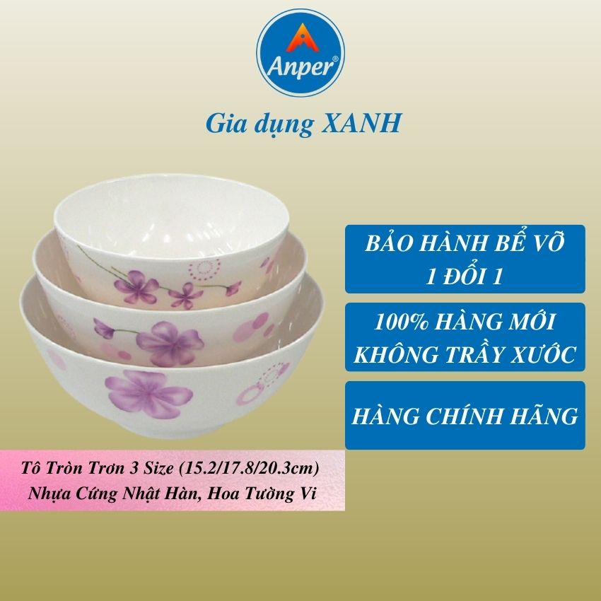 Bát tô nhựa melamine ANPER cao cấp A5 nhật hàn cứng an toàn sang trọng
