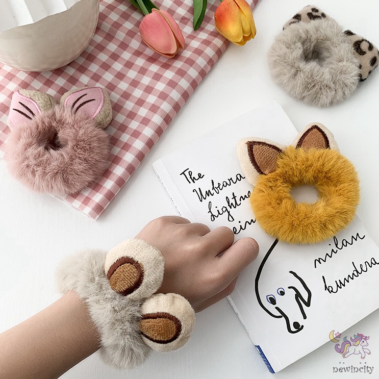 Dây Cột Tóc Hình Tai Thỏ Đáng Yêu Kiểu Hàn Quốc Cho Bé Gái