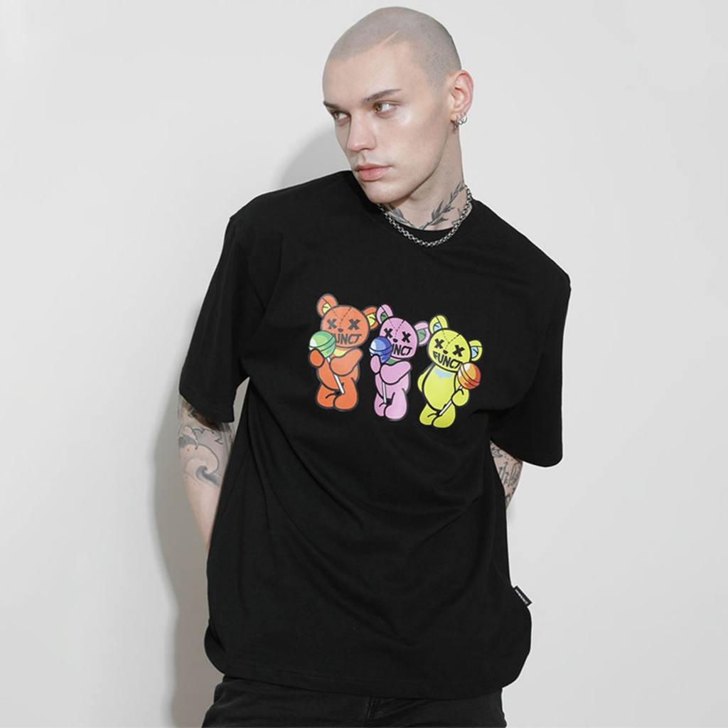 Áo thun Dysfunct chính hãng in hình 3 chú gấu chính hãng, áo phông Dysfunct Hàn Quốc chính hãng nam nữ