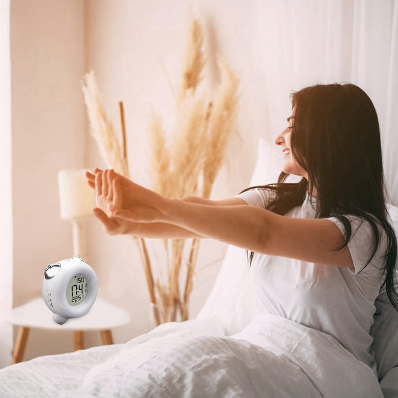 Đồng Hồ Báo Thức Âm Thanh Lớn Chạy Bằng Pin Với Chuông Báo Kép Và Đèn Ngủ Cho Người Ngủ Nặng