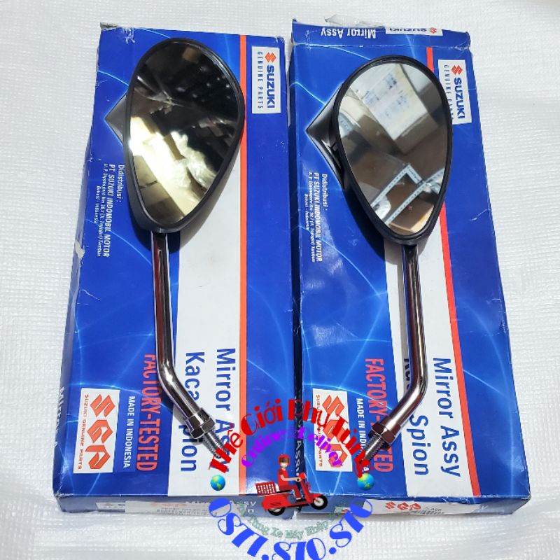 Kính hậu - kiếng hậu giọt lệ gọng xi Raider Fi, Satria Fi zin Suzuki Indonesia - 56600-28F20-000/ 56500-28F20-000