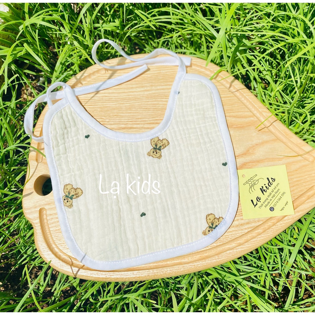 Yếm xô muslin 4 lớp  cho bé