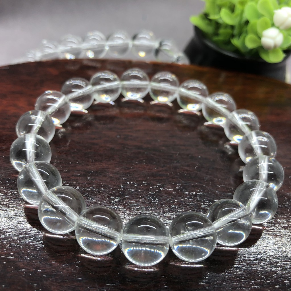 Vòng Tay Chuỗi Hạt Đá Thạch Anh Màu Trắng Kích Thước 6 / 8 / 10 / 12mm