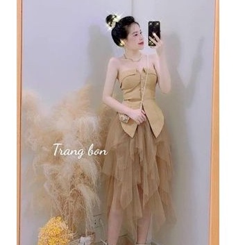 Áo ống cúp ngực Nút Cài tà nhọn SIÊU HOT