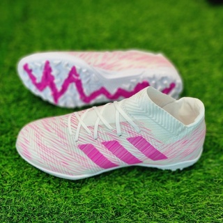 Giày bóng đá nemeziz messi 18.3 trắng vạch đen, trắng hồng tf
