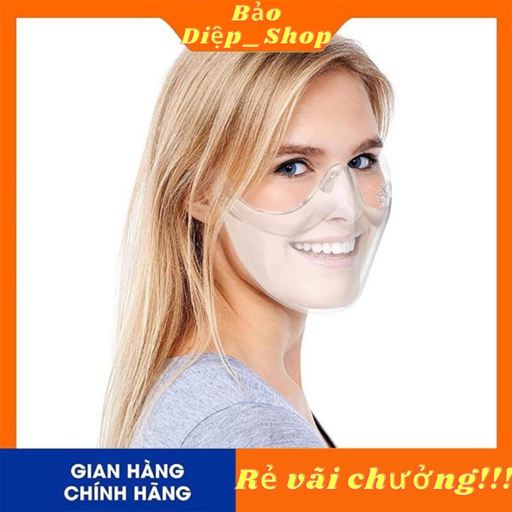 Khẩu trang trong suốt chống bám hơi nước,phòng chống dịch bệnh được cấu trúc bởi polycarbonnate không thể phá vỡ.