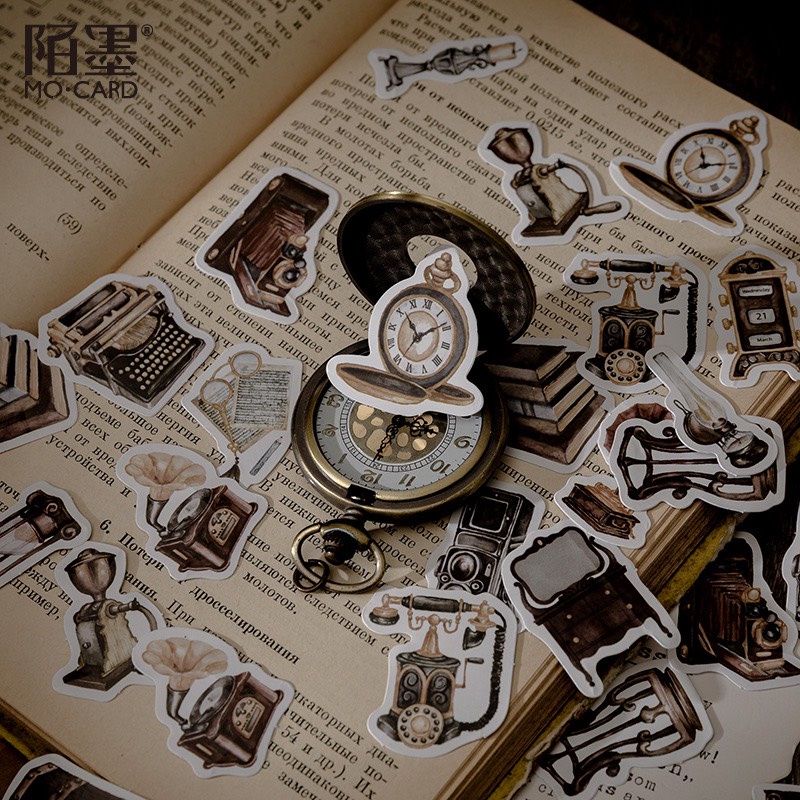 Bộ sticker/ Hình dán Kiểu Dáng Hoạ Tiết Cổ Điển - vintage (45 Hình)