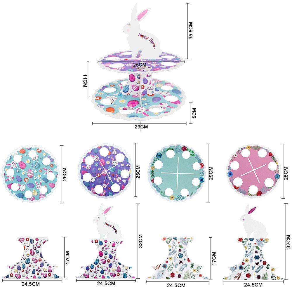 CONOPERY Giá Đỡ Trưng Bày Bánh Cupcake 2 Tầng Trang Trí Tiệc Phục Sinh