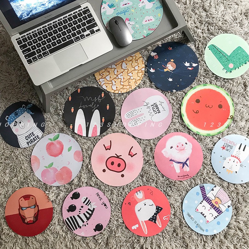 Lót chuột, bàn di chuột hình tròn 20x20 cm chống trượt, chống thấm nước