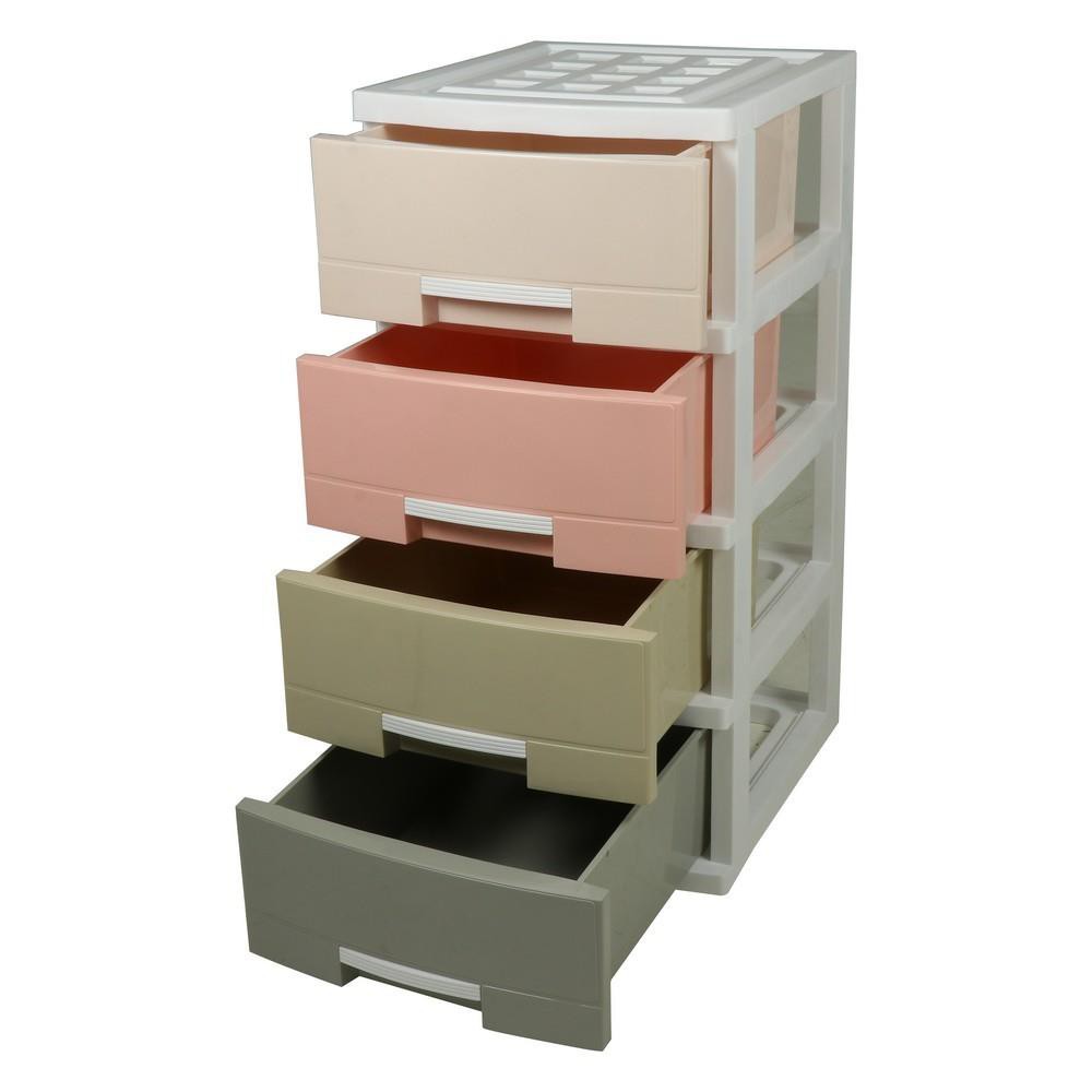 HomeBase STACKO Tủ nhựa 4 tầng Thái Lan W45xD40xH78cm màu Pastel