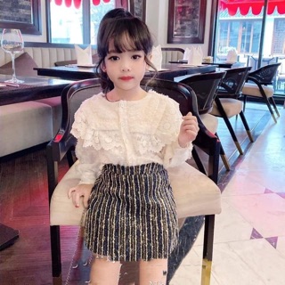 Set váy tiểu thư bé gái set váy thu đông set tiểu thư cho bé đồ bộ bé gái
