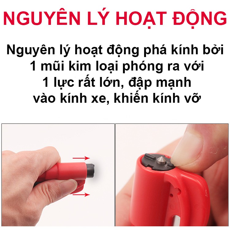 Móc Khóa Phá Kính Cắt Dây Thoát Hiểm Ô Tô