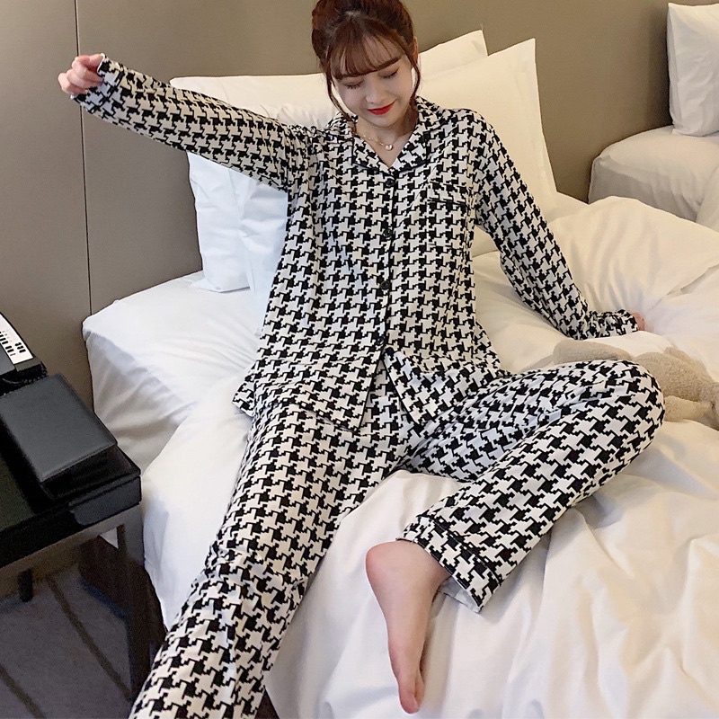 BỘ PIJAMA LỤA ZICZAC CAO CẤP - bộ ngủ hoạ tiết ziczac siêu xinh