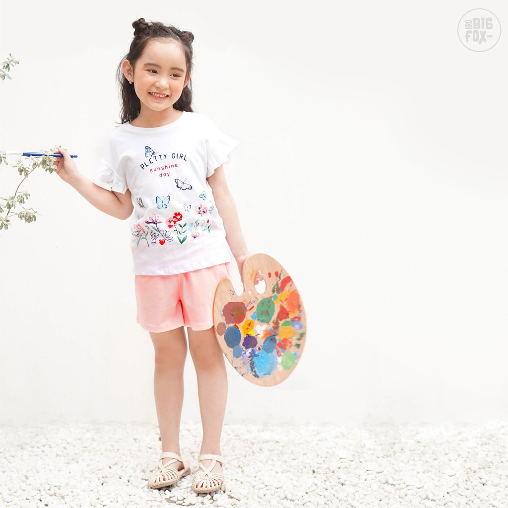 Áo Cộc Tay Cho Bé Gái Miss Meow Mùa Hè Chất Cotton In  PLETTY GIRL 3-11, Size Đại